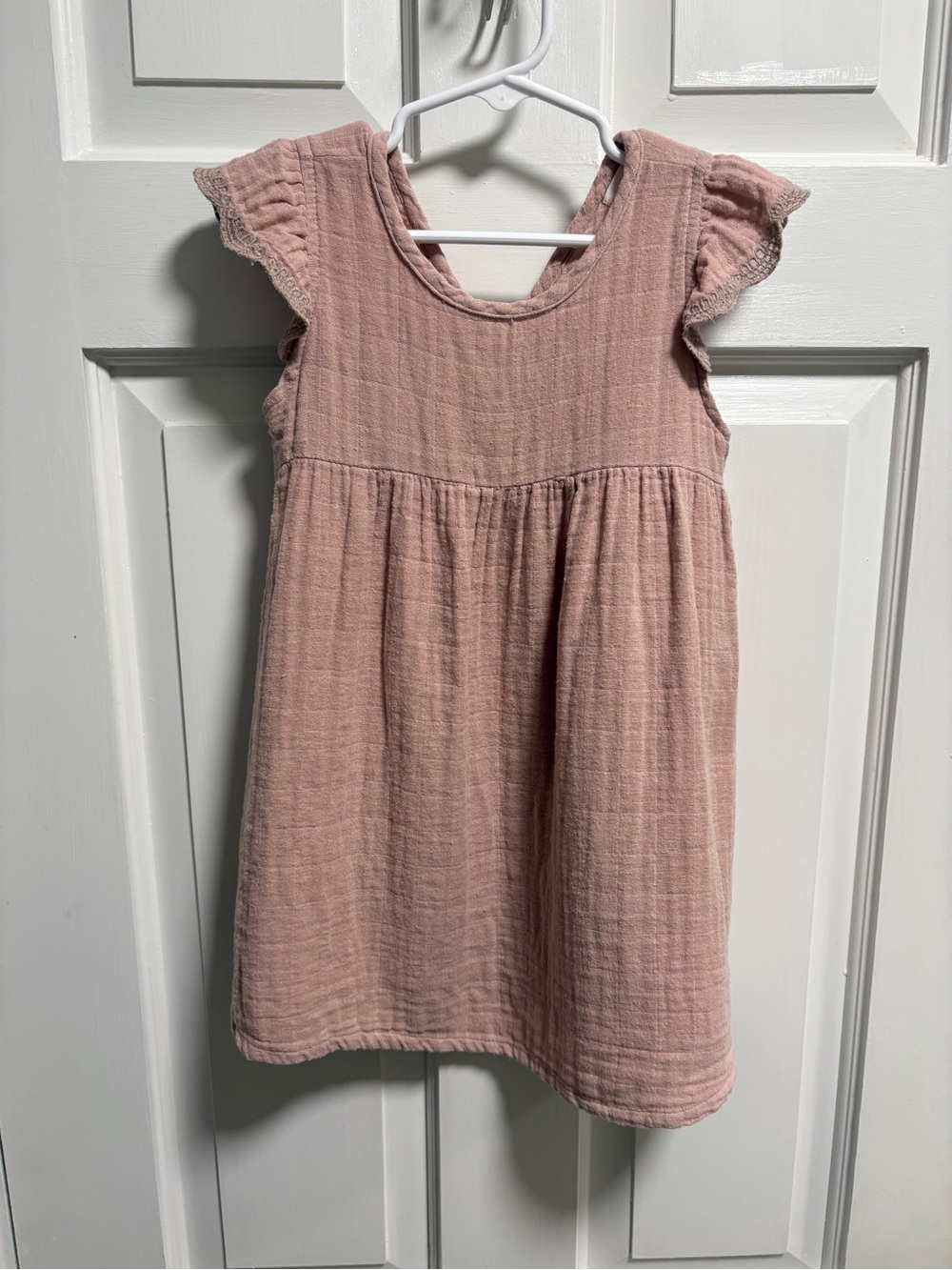 Jamie Kay Dusty Pink Cotton Gauze Lace Dress